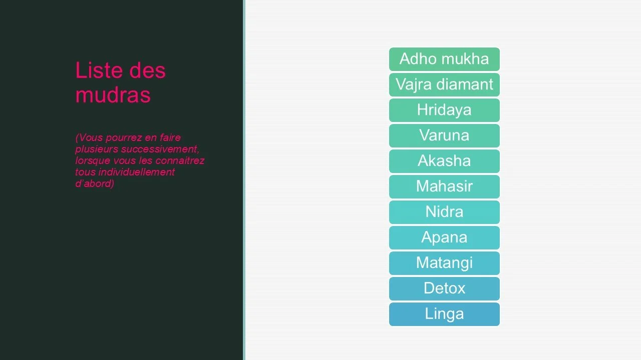 mudras liste julie lobel prof de yoga