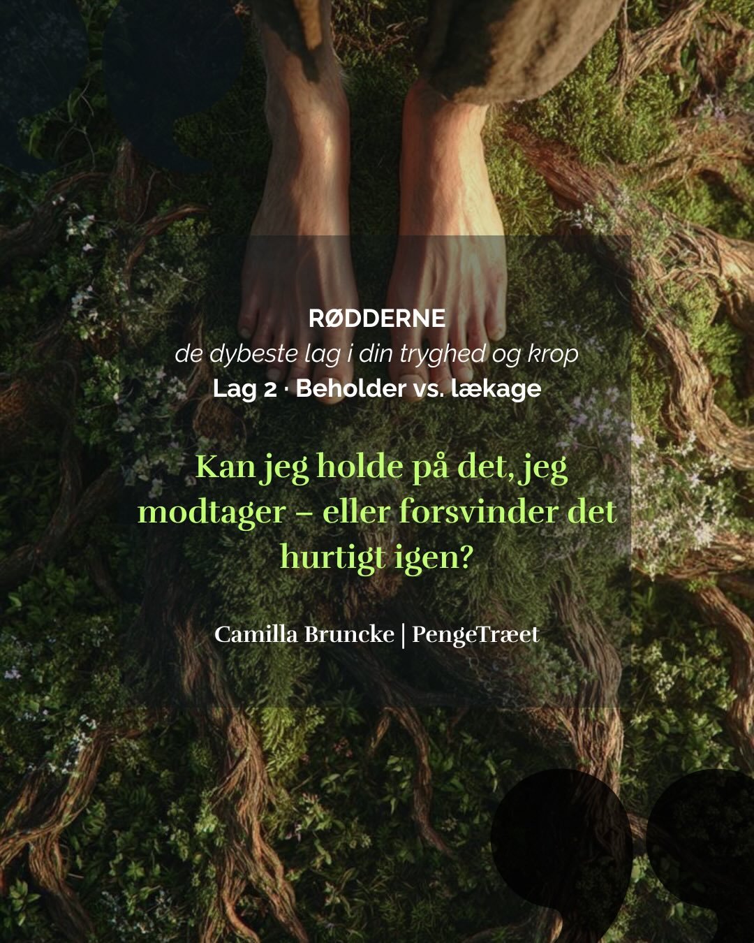 LAG 2 &middot; BEHOLDER VS. L&AElig;KAGE
R&oslash;dderne&nbsp;- de dybeste lag i din tryghed og krop
&nbsp;
Det n&aelig;ste lag handler om noget, mange genkender,
men sj&aelig;ldent f&aring;r sat ord p&aring;.
&nbsp;
For det er ikke altid det, 