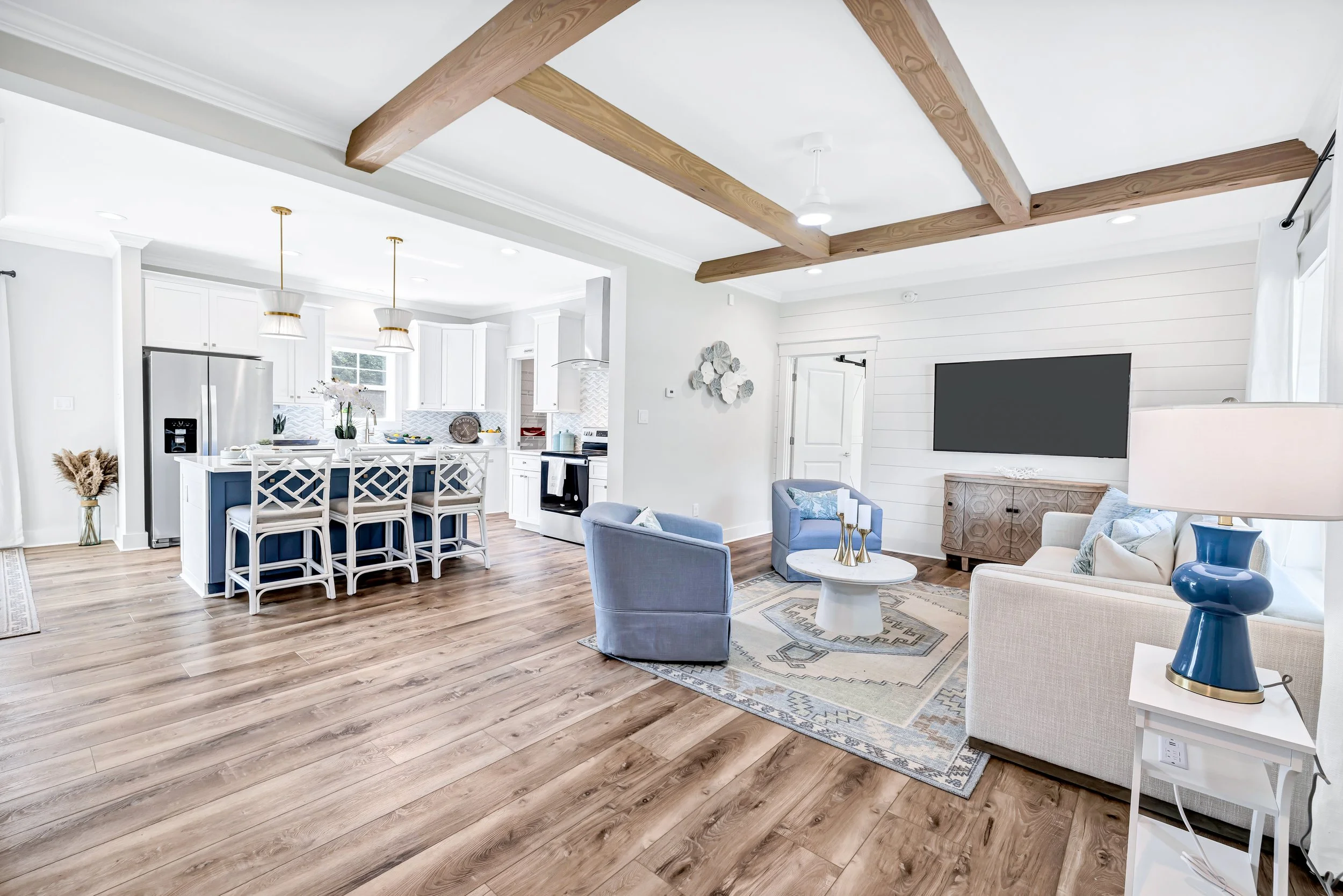 Professional living room real estate photograph