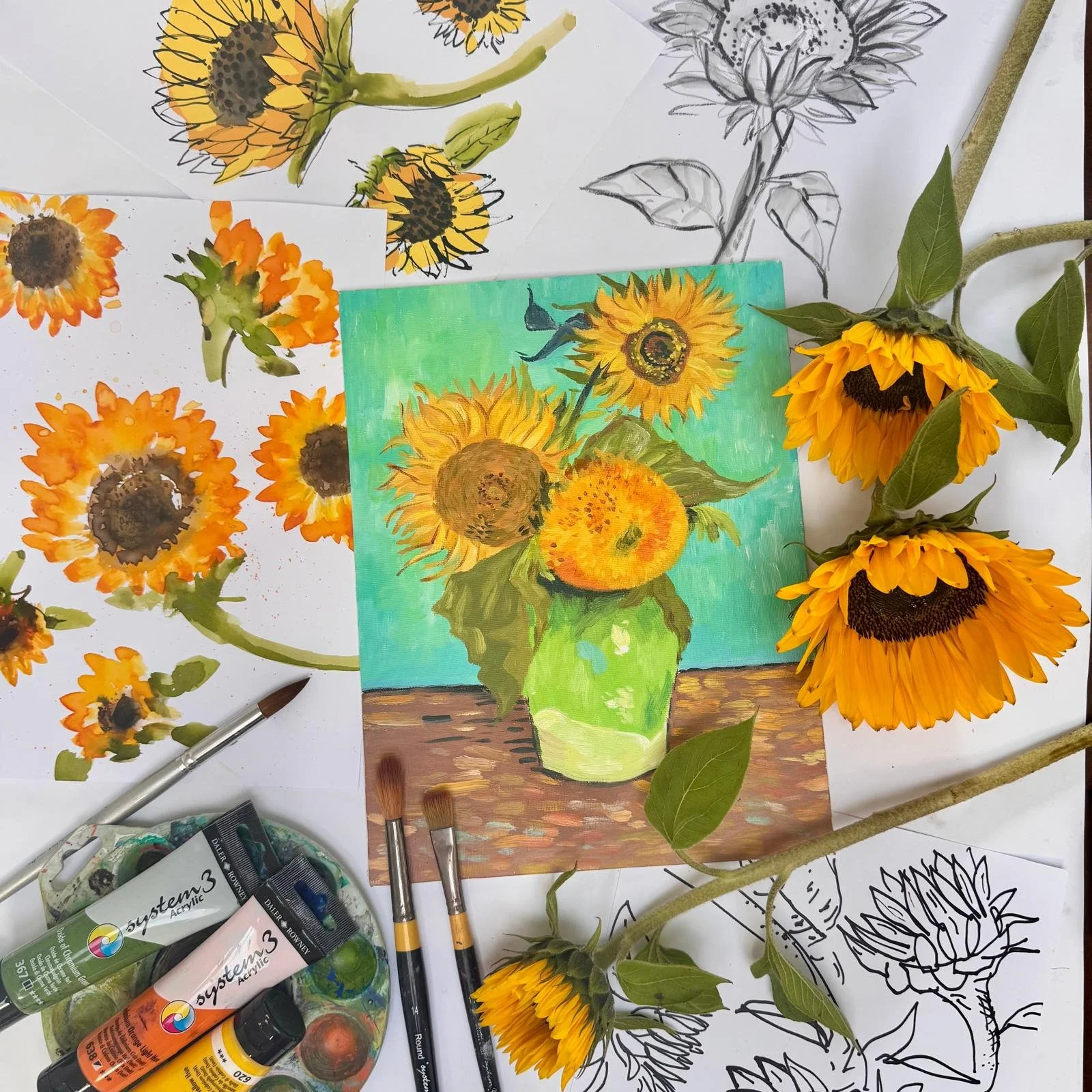 'Expressive Sunflowers' One-day Workshop with Jenny Muncaster and Rachael Alexander