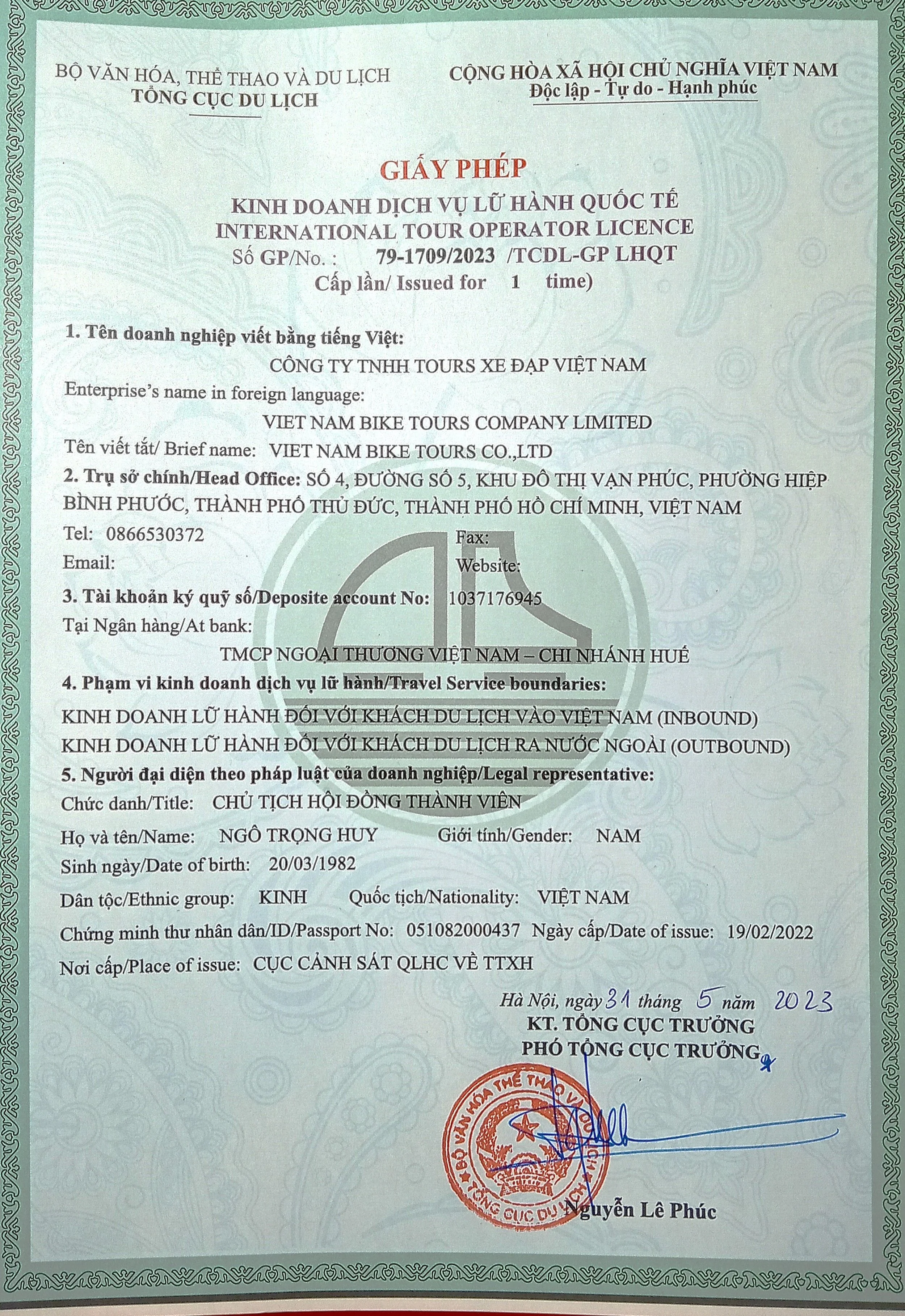 International Tour Operator License