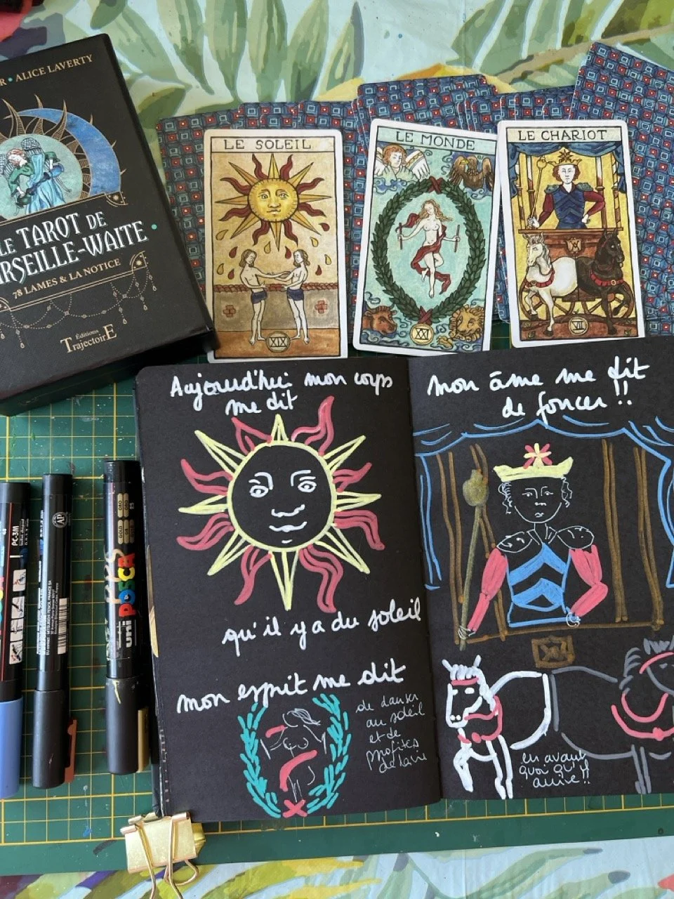 série d'été - pratique de journal créatif tarot de marseille waite.jpeg