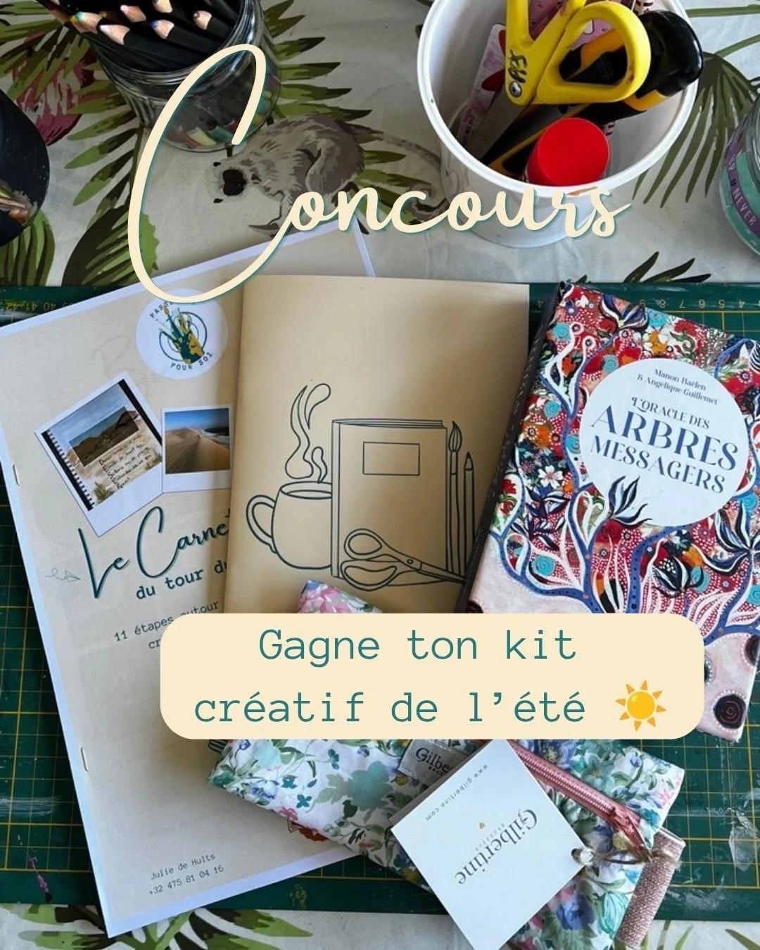 CONCOURS 🚨KIT DE L&rsquo;&Eacute;T&Eacute; ☀️
As-tu pr&eacute;par&eacute; tes bagages cr&eacute;atifs ? 🎨 Pour t&rsquo;aider &agrave; ralentir cet &eacute;t&eacute;, on s&rsquo;associe avec @manonbaelen_artiste et @gilbertine.brussels pour t&rsquo;