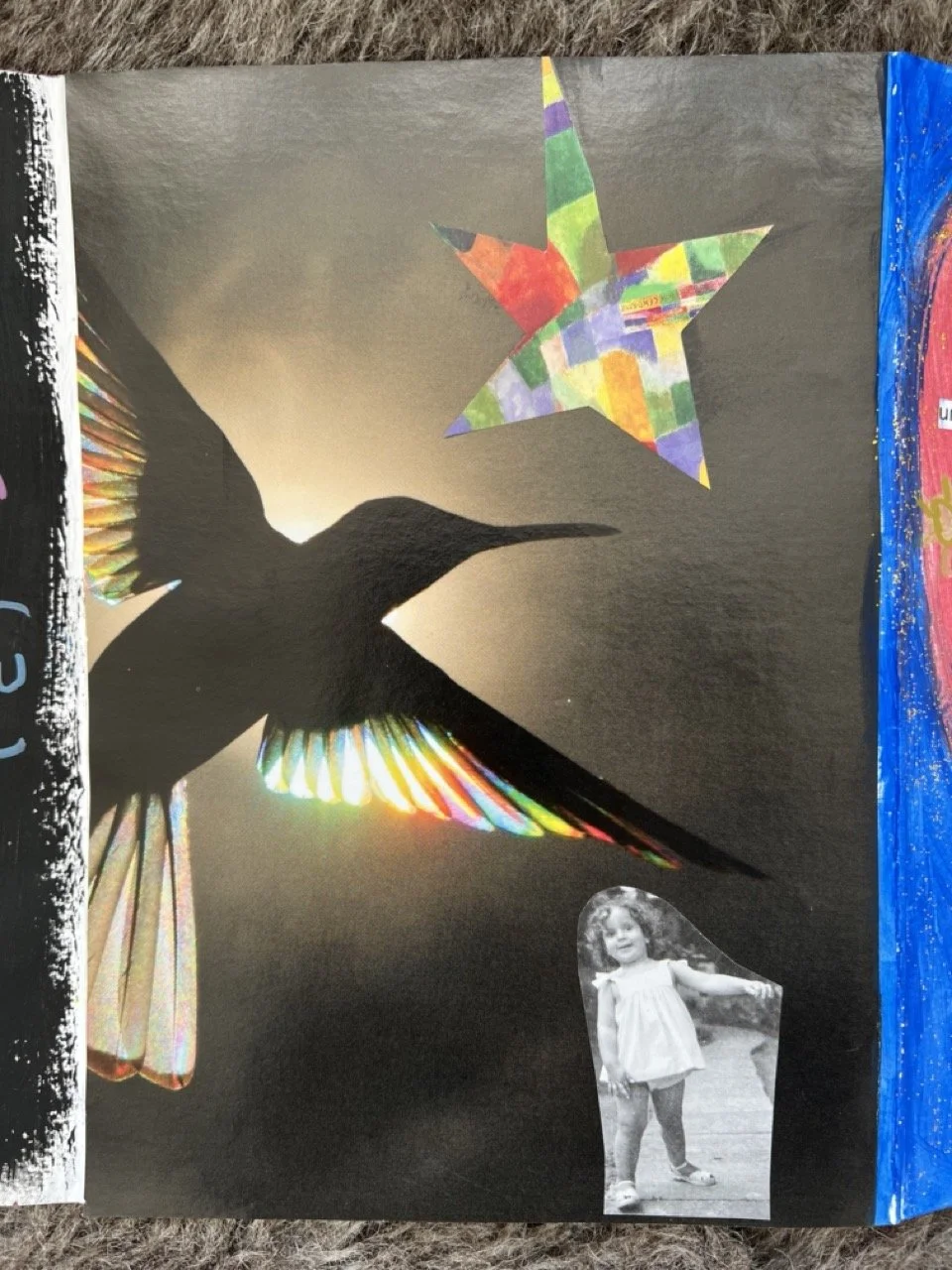 collage de journal créatif - témoignage les exercices m'ont permis d'avoir de belles prises de conscience