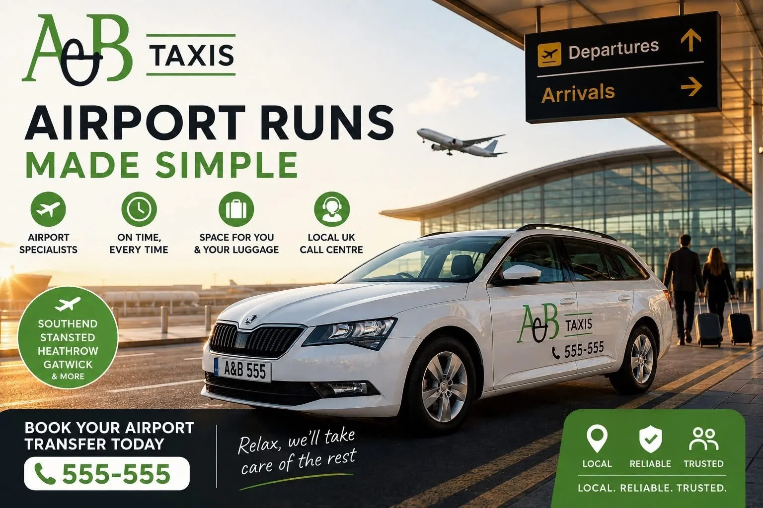 Stress-free Airports transfers…..