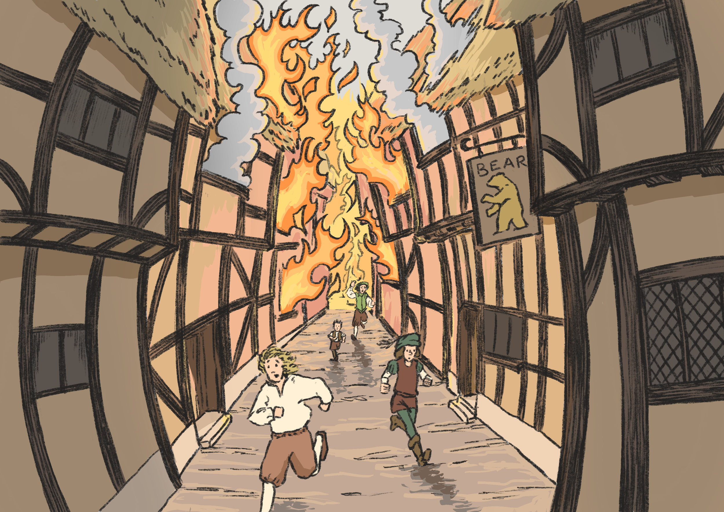 Great Fire Story Illustration