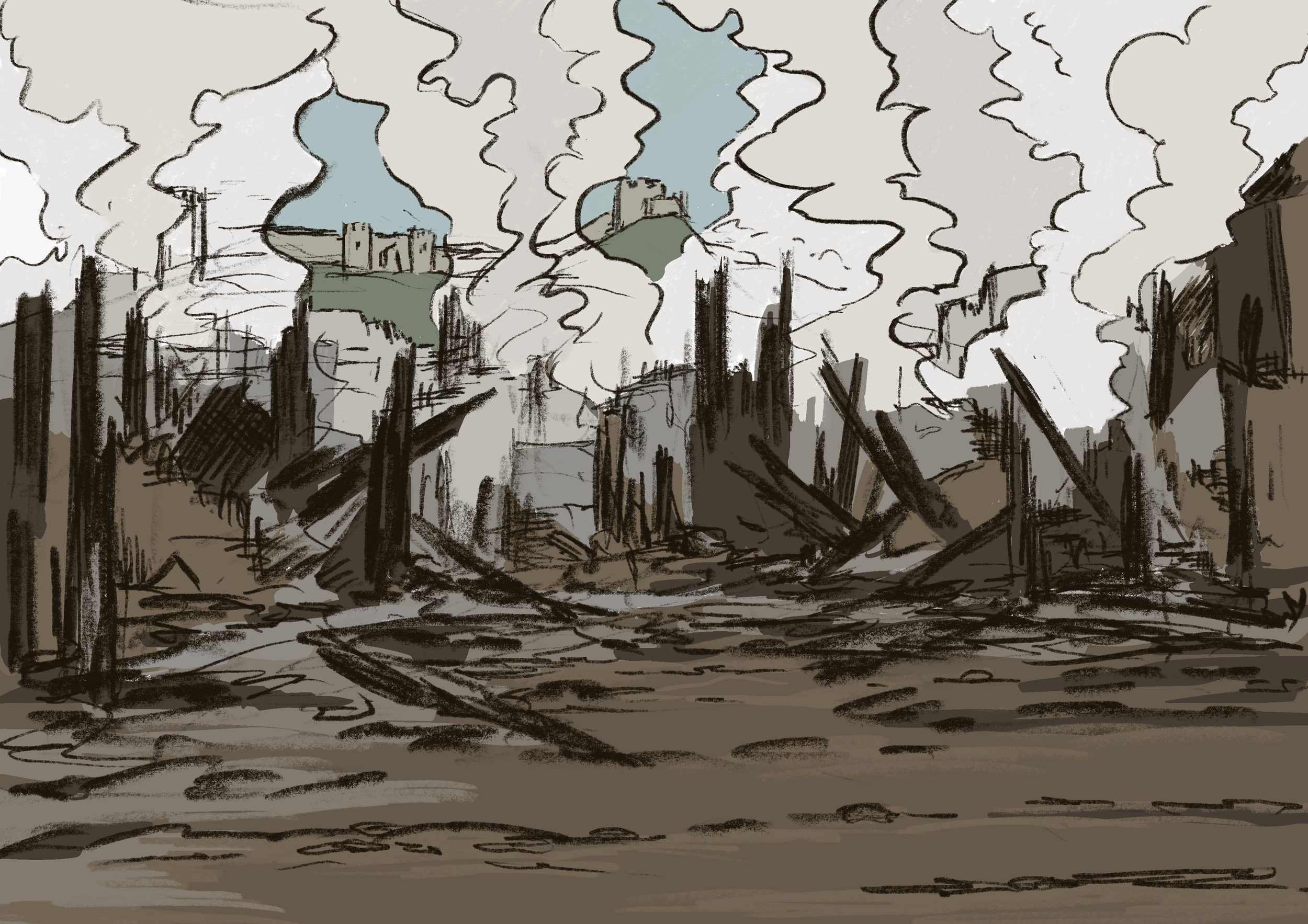 Great Fire Story Illustration