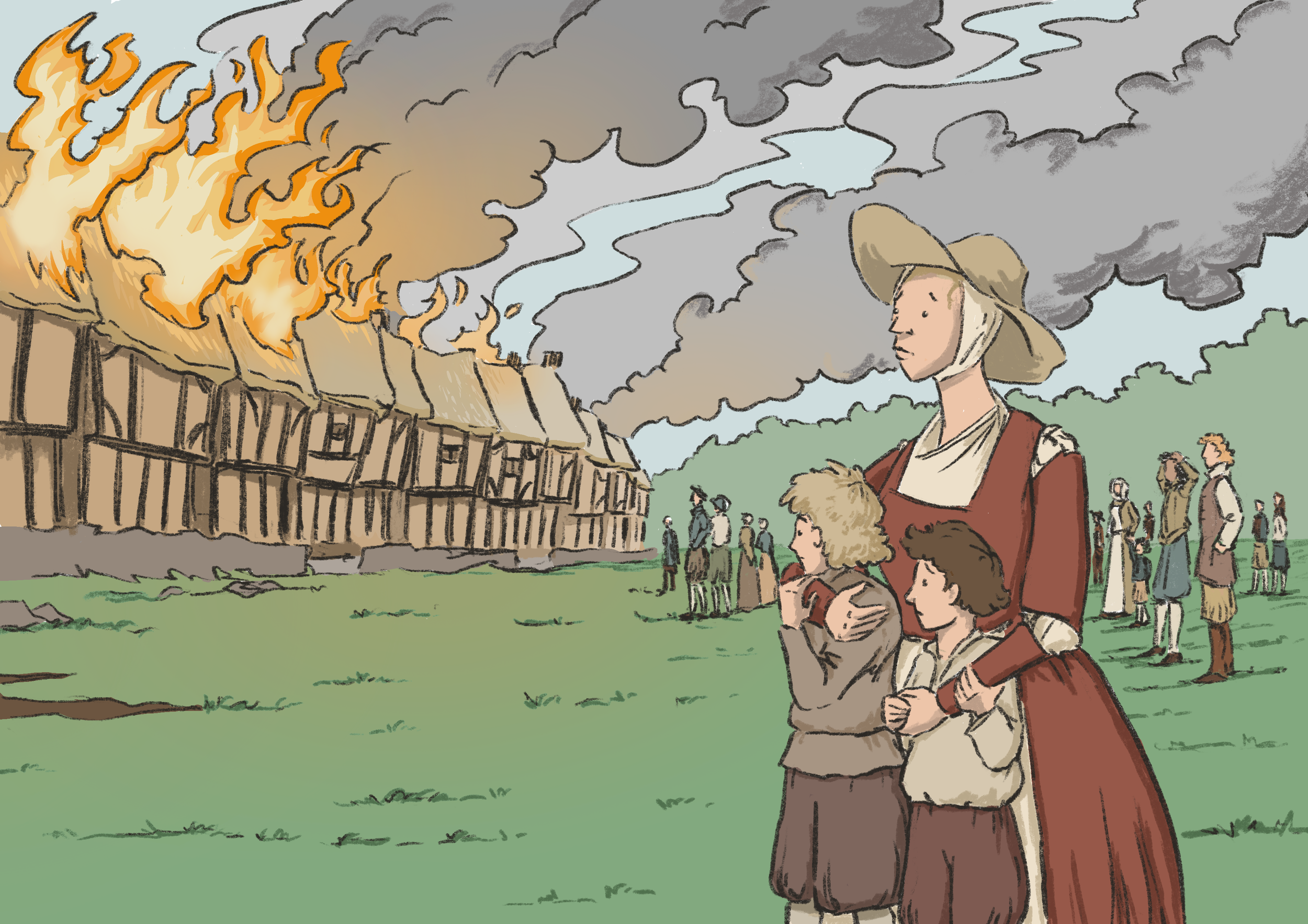 Great Fire Story Illustration