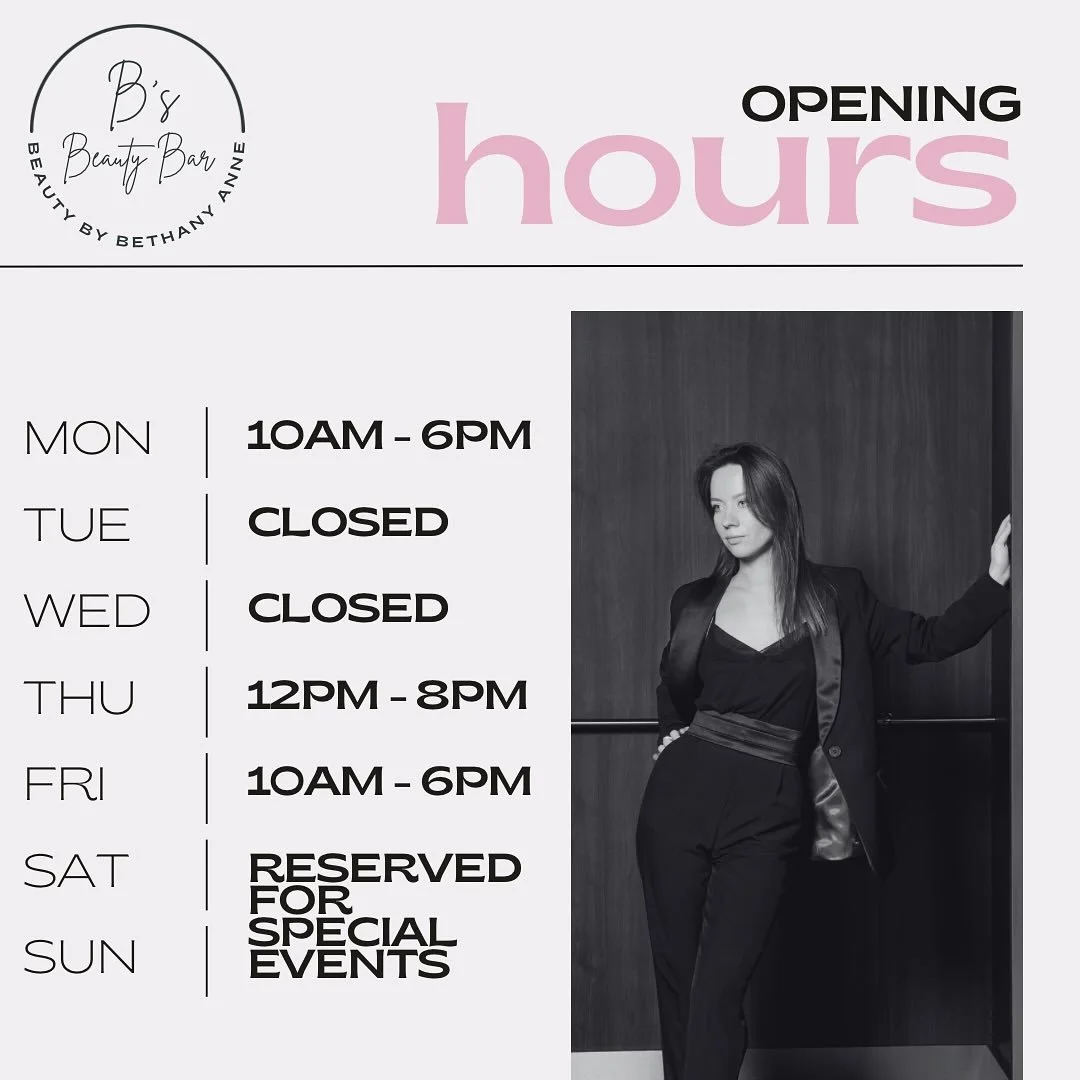 📣 Updated Hours Alert!
BS Beauty Bar has some fresh new hours! Check out our updated schedule and book your appointments in advance &mdash; can&rsquo;t wait to see your beautiful faces 💕✨
#BsBeautyBar #uppervalleynh #uppervalleyvtnh #nhstylist #han