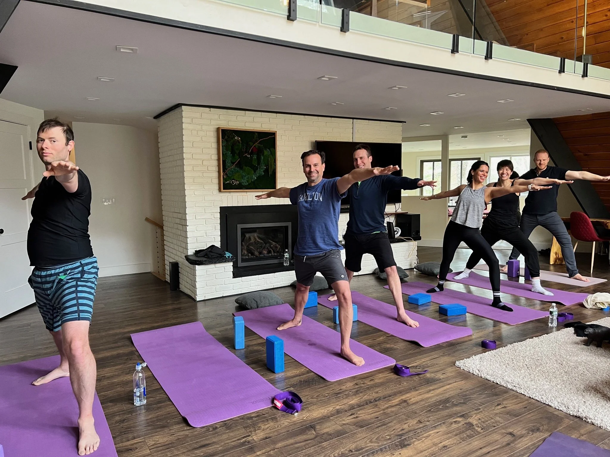 Private Group Yoga Class moving with breath and flow.
