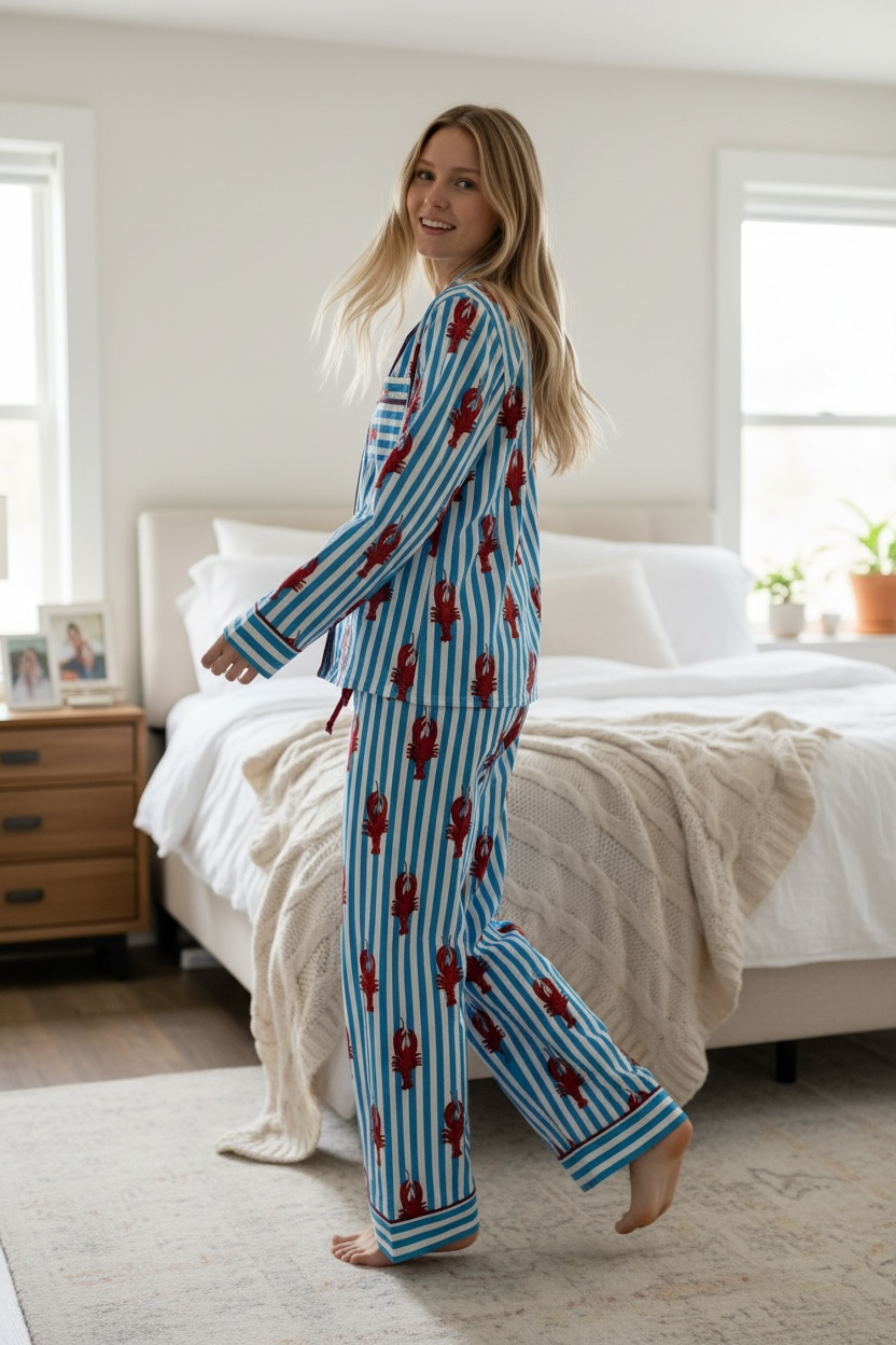 Royal Blue Stripey Lobster PJ