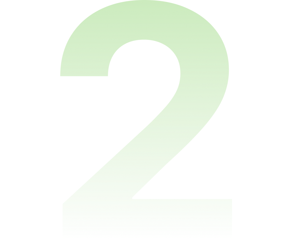 Large green number 2 on a black background.