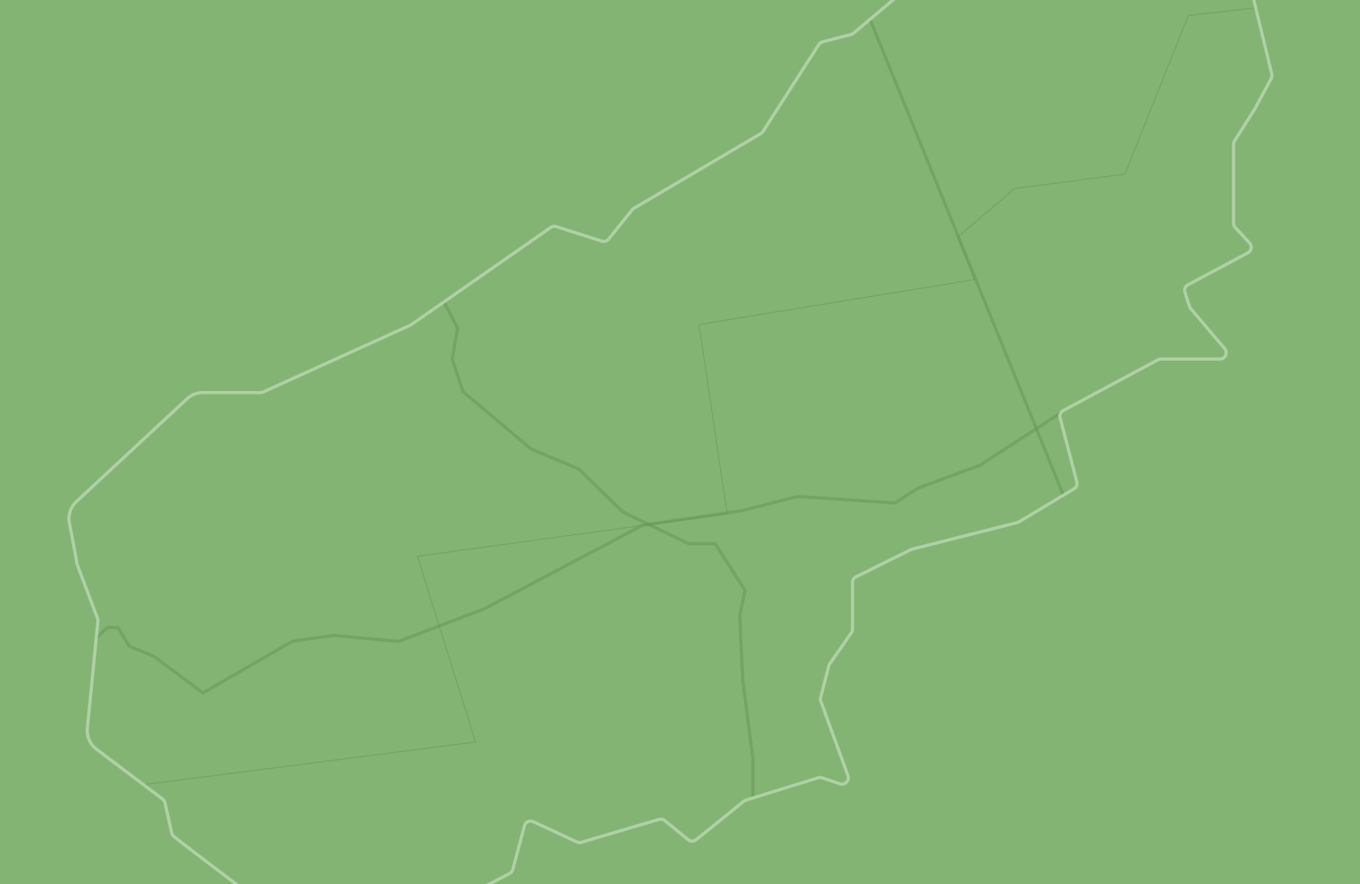 Map with green background, showing outlined regions and borders.