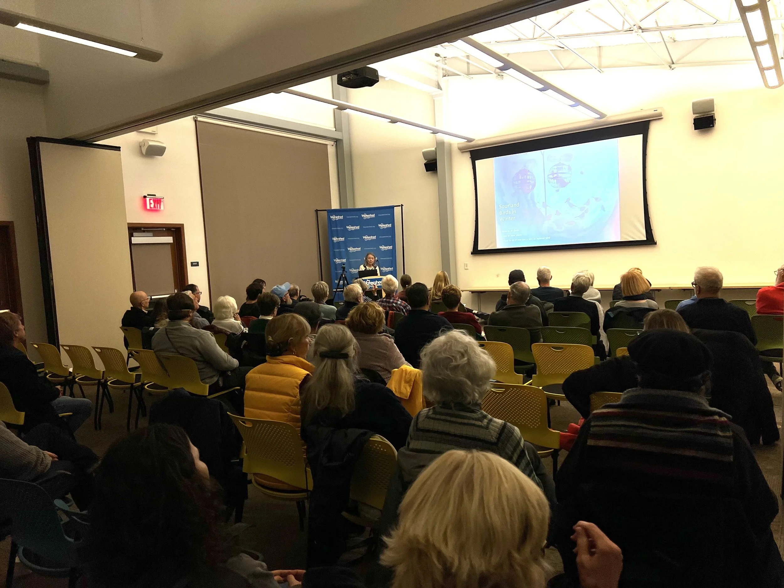 Juanita Hummel at the Watershed Institute Presenting for the Talk of the Sourlands