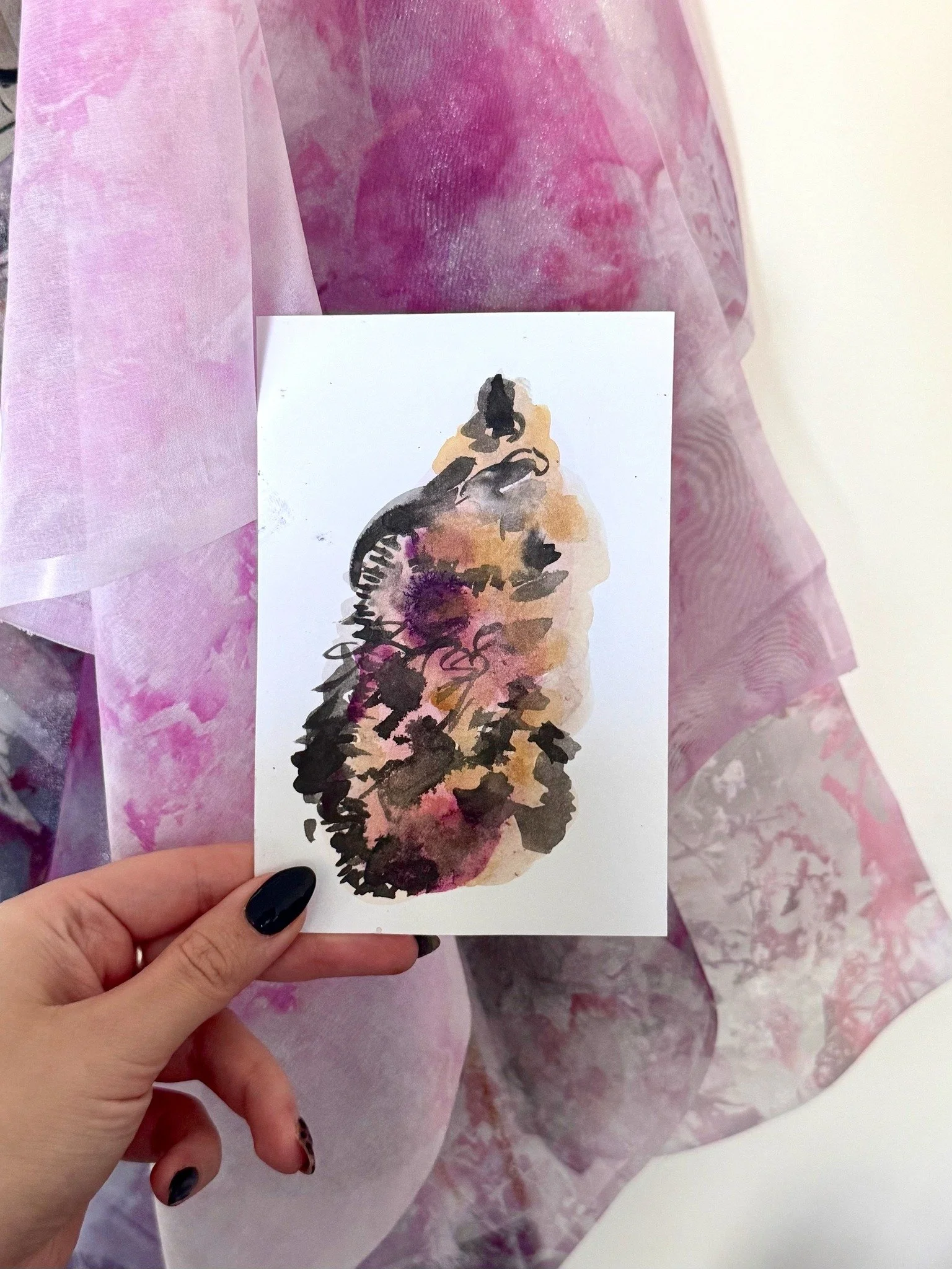 Parasite postcard + printed fabrics from the collection #grotesquefeminine