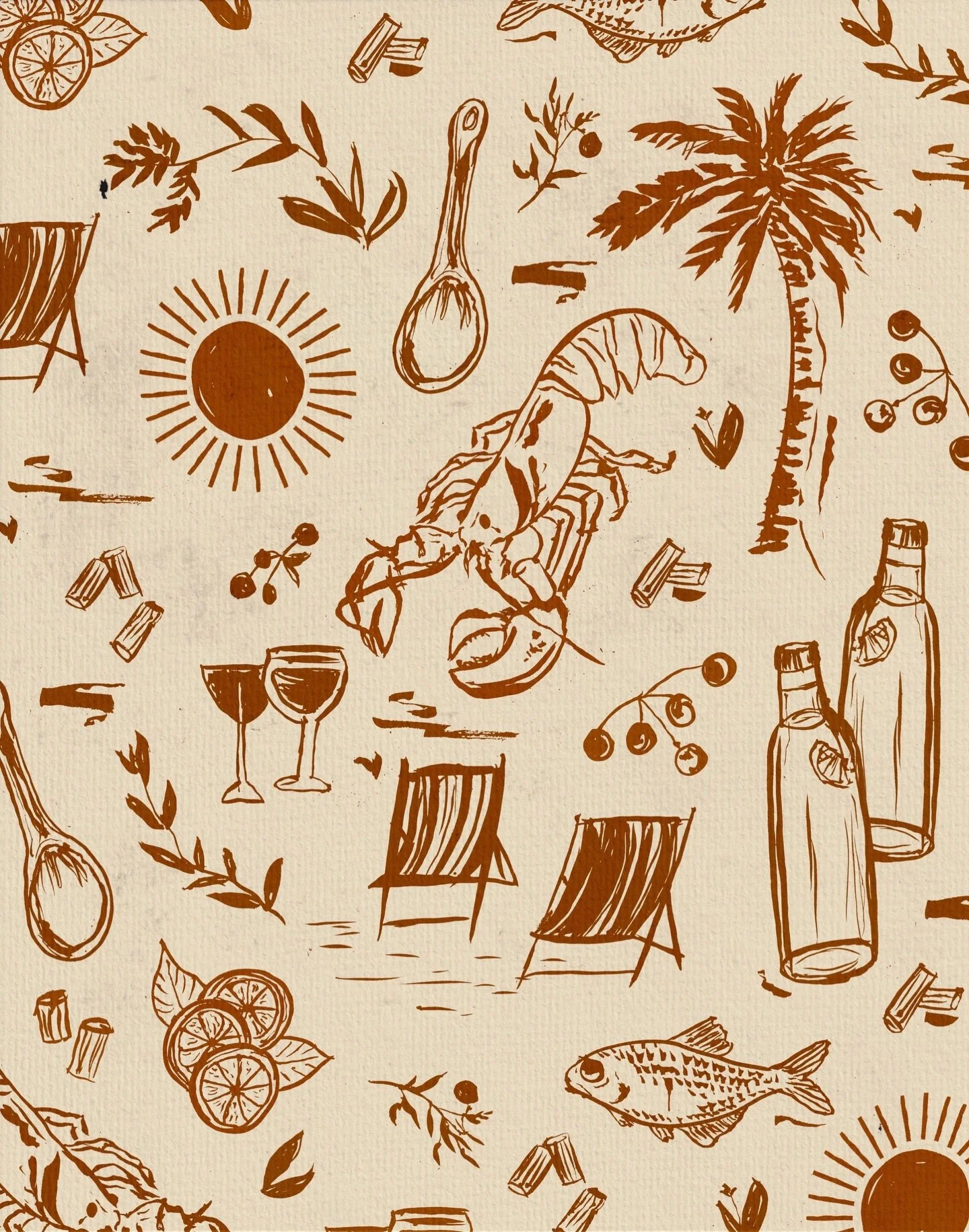 another tropical print 🦞🌴