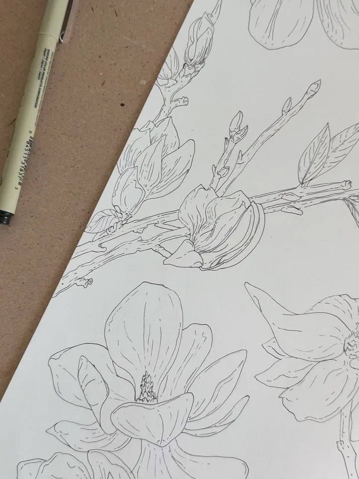 fineliner floral drawing 💐✨