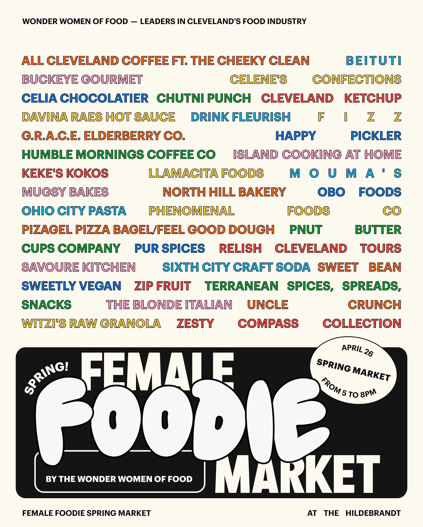 🔥 THE LINEUP IS HERE 🔥
Meet the 35+ badass, women-owned food brands serving up the FLAVOR at this Saturday’s Female Foodie Spring Market! 🍴✨
From sweet to savory, vegan to decadent, drinks to desserts—you’ll be sampling the best