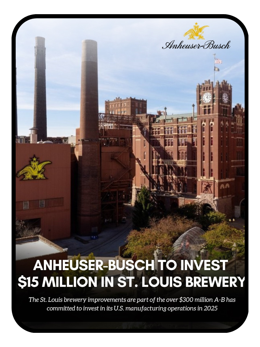 Anheuser-Busch to invest $15 million in St. Louis brewery.