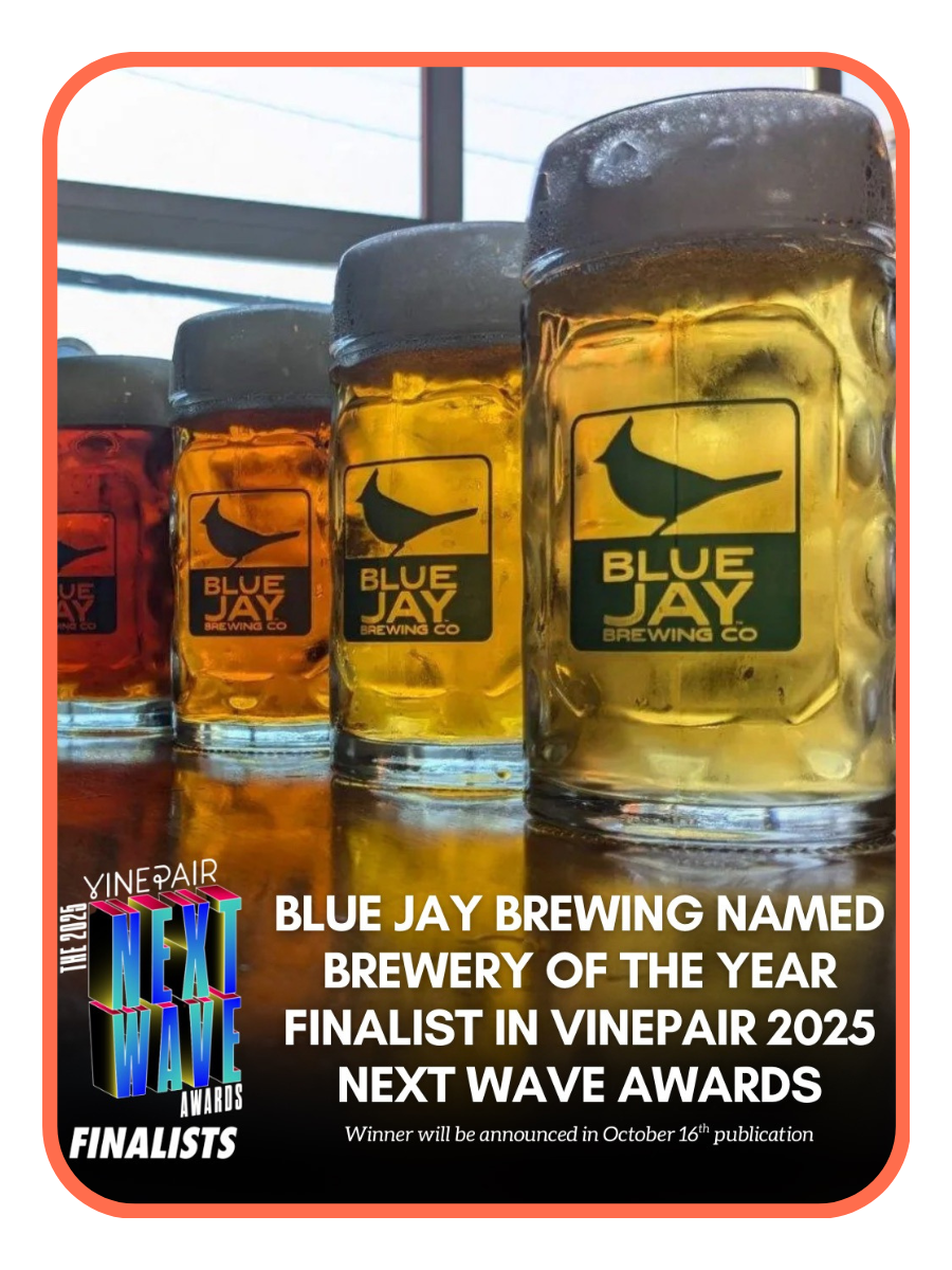 Blue Jay Brewing named Brewery of the Year Finalist in Vinepair 2025 Next Wave Awards