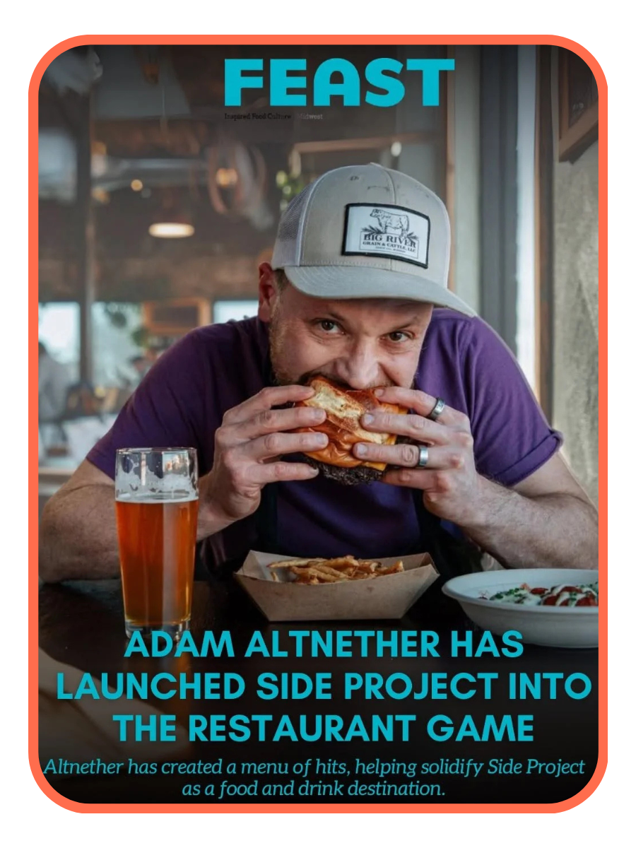 Adam Altnether has launched Side Project into the restaurant game