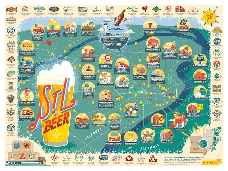 2024 STL Beer Map Art Print