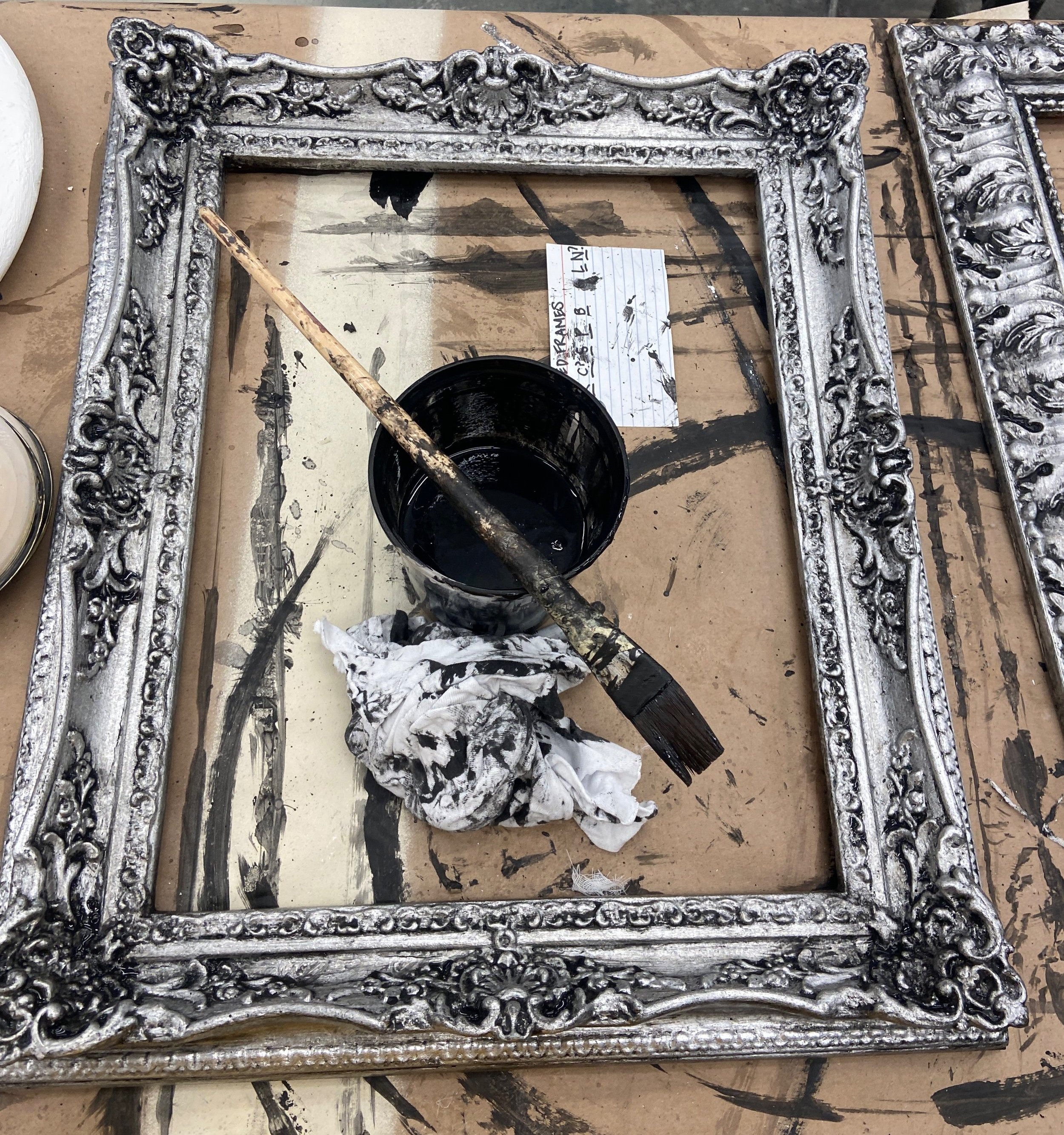 FRAMES, SILVER LEAF AND AGING PAINT TREATMENT