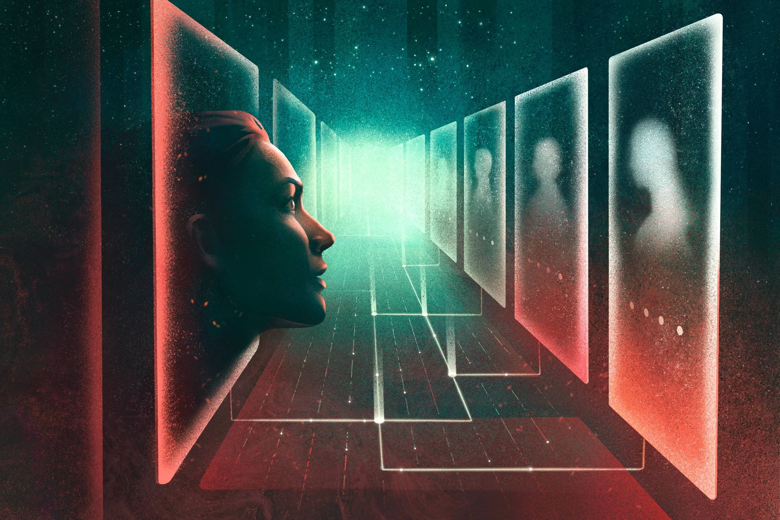 editorial-illustration-for-the-walrus-woman-facing-a-corridor-of-digital-portraits-daria-lada.jpg