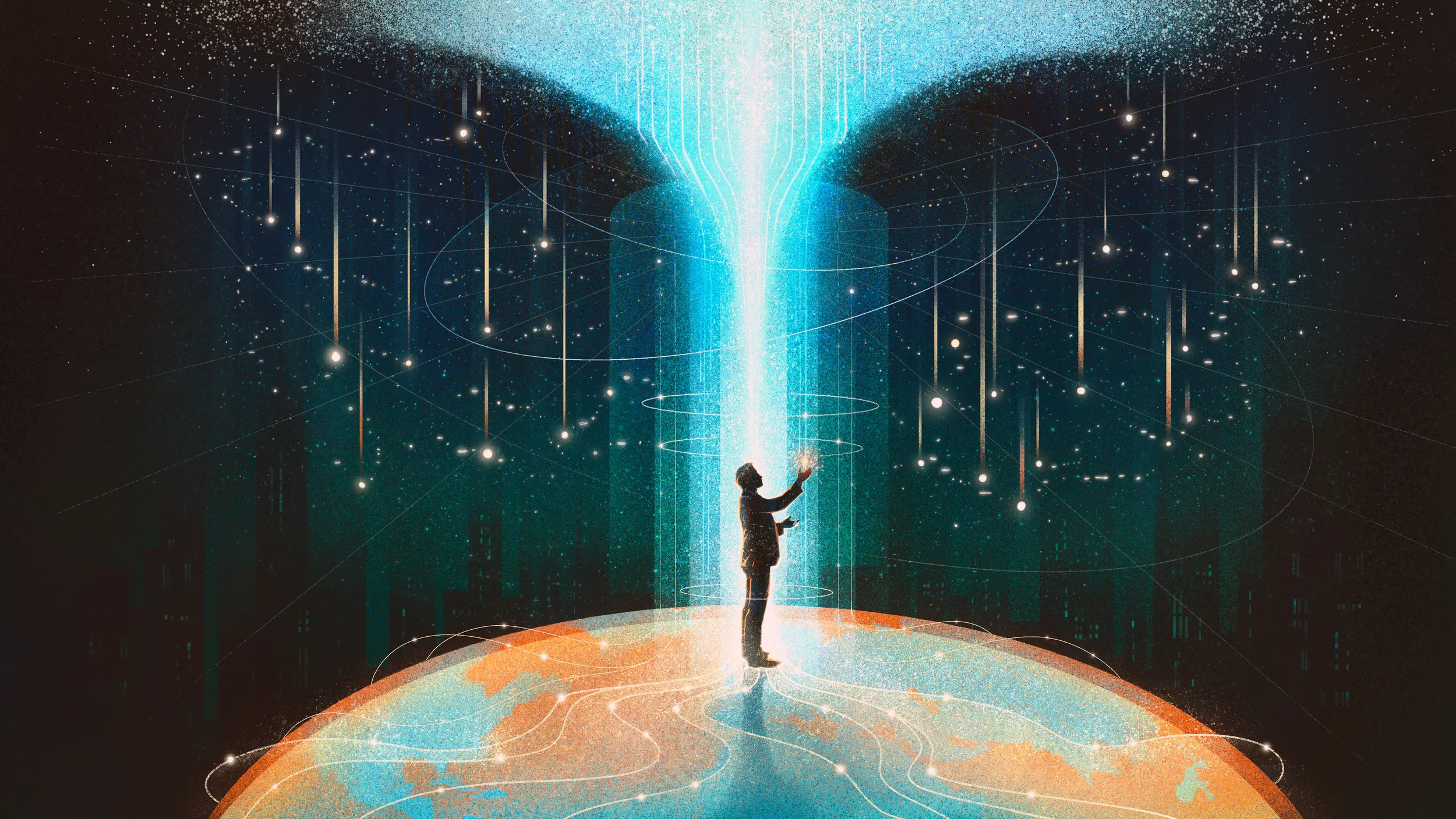 editorial-illustration-for-foreign-policy-man-on-globe-catching-starlight-daria-lada.webp