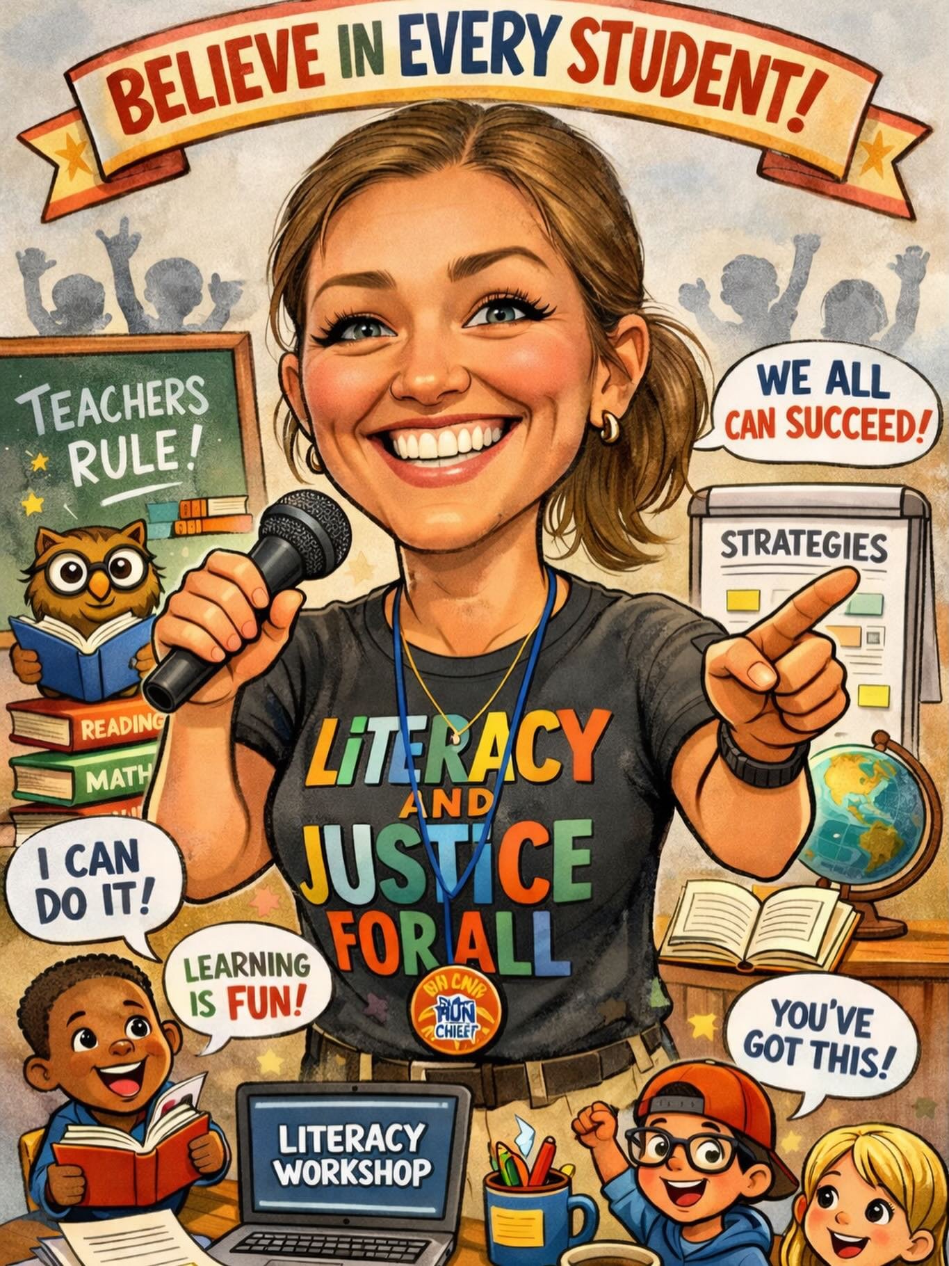 These are fun! 🤩 

Upload a photo and include this prompt: create a caricature of me and my job with everything you know about me. (Tip: add specific details if you want it to include a communication device, a quote, etc.)