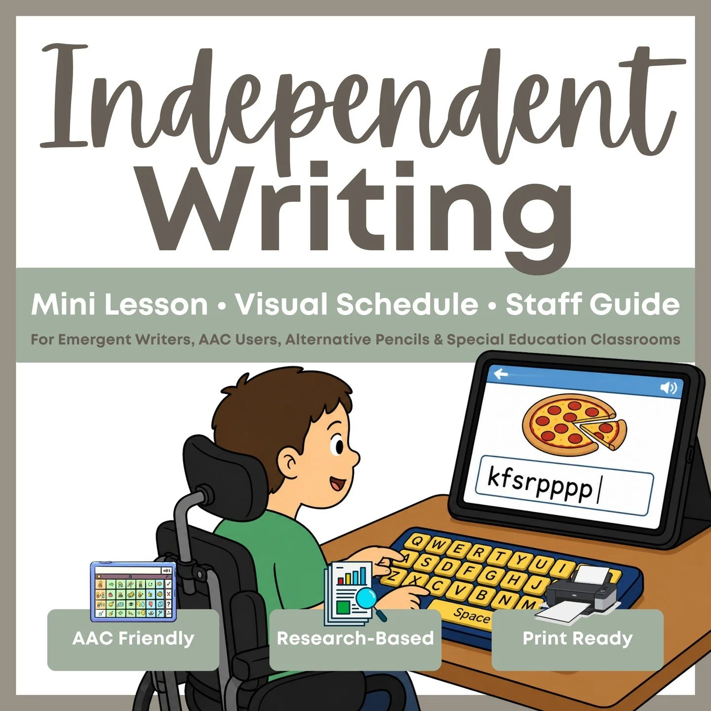 All students deserve meaningful opportunities to be writers. ✨

I created Independent Writing for Emergent Writers to help educators support students who are often underestimated as writers including AAC users, students who use alternative pencils, a