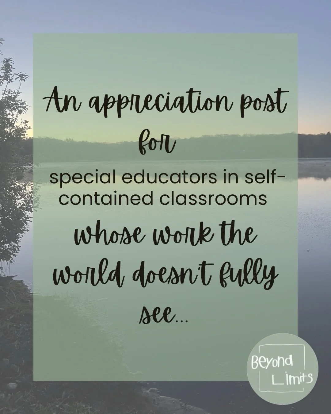 To the teachers who show up every single day, especially those in self-contained classrooms, thank you. &hearts;️

Thank you for seeing your students as whole, capable human beings worthy of respect, joy, connection, and belonging exactly as they are