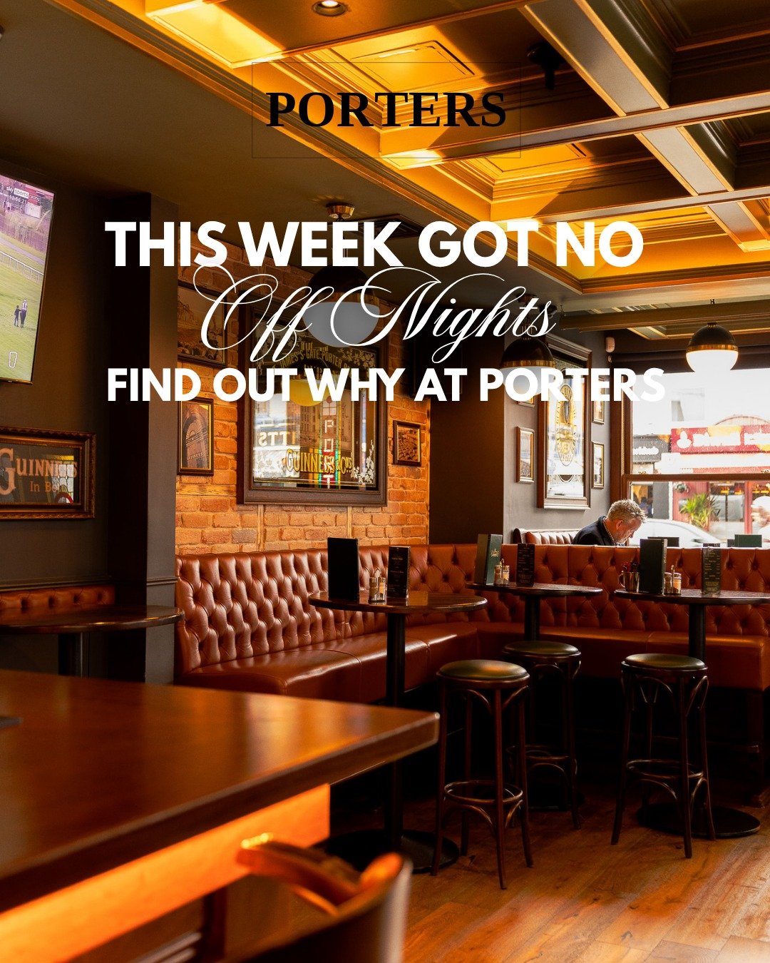 No off nights this week.

Between live music, great food, and massive matchdays, we've got you covered. 

Catch all the World Cup action on the big screens, cheer on Ireland as they take on Japan, and don't miss the All-Ireland Hurling Semi-Final bet
