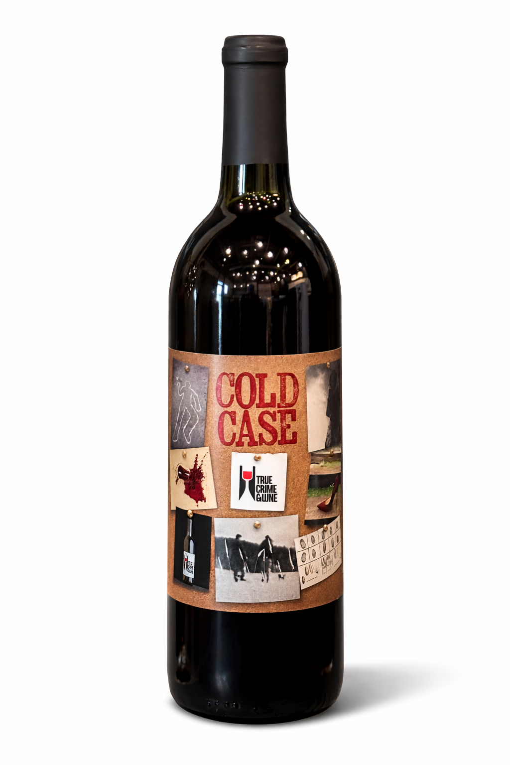 Cold Case Dry Red Blend Bottle on a white background