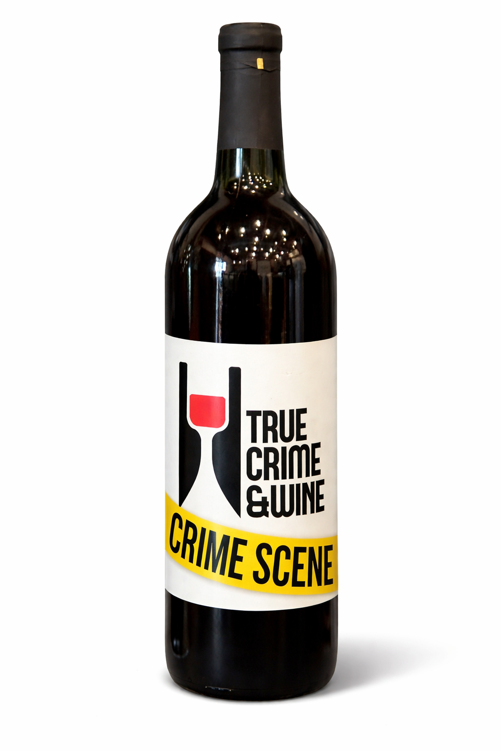 True Crime & Wine Crime Scene bottle on a white background
