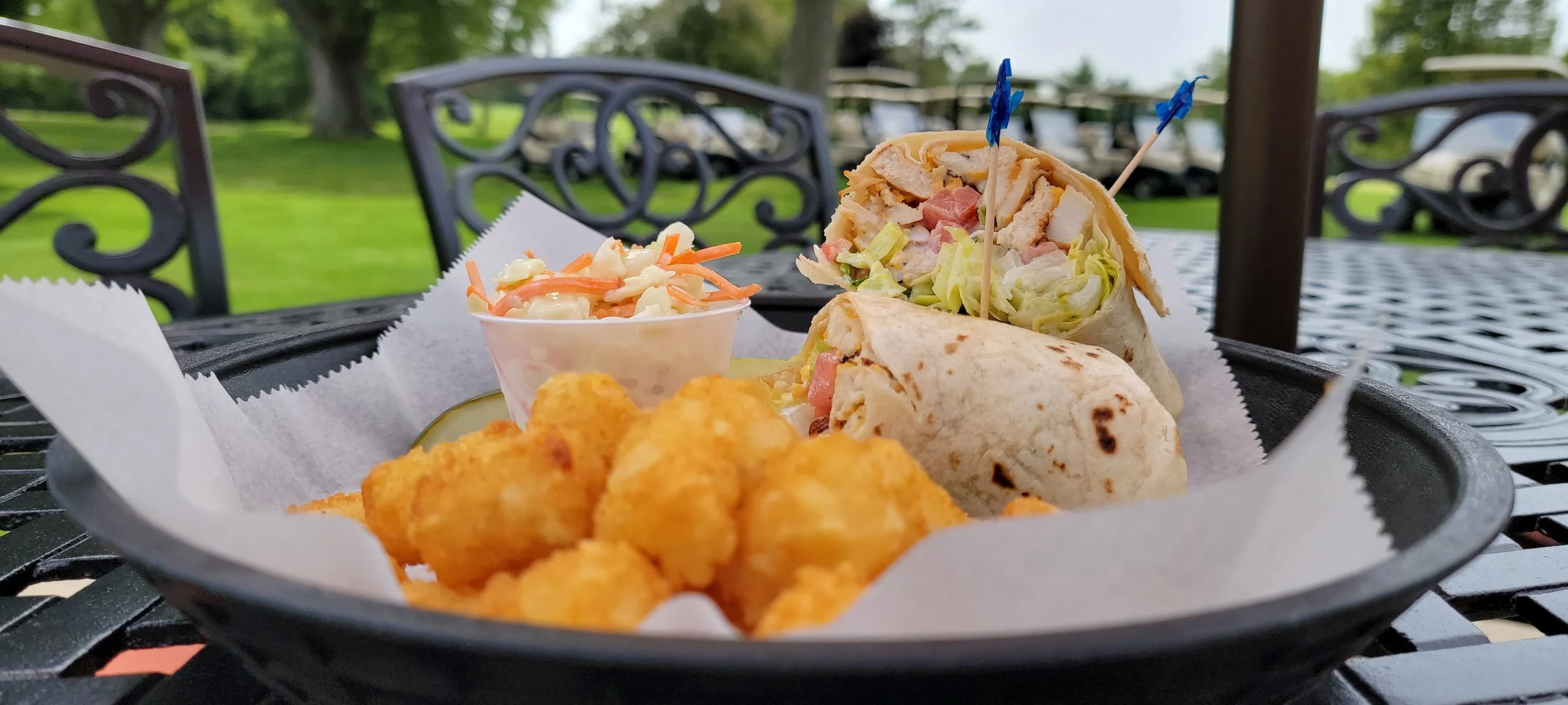 Chicken Burrito with Tator Tots