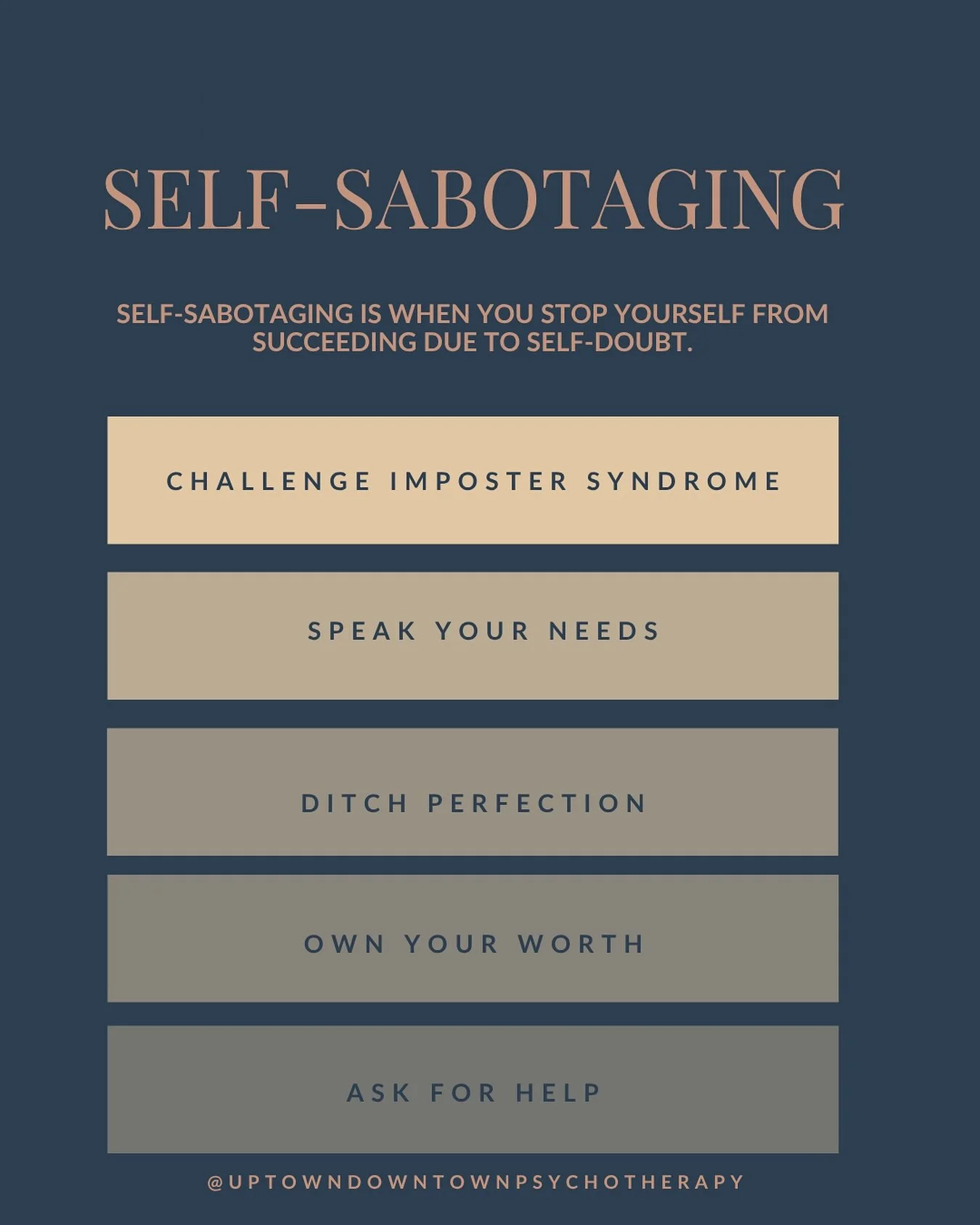 -Break the Cycle of Self-Sabotage-
Ever catch yourself standing in your own way? Maybe it&rsquo;s second-guessing your skills, delaying that big move, or staying silent about what you really need. The truth is &mdash; you can rewrite that pattern.

H