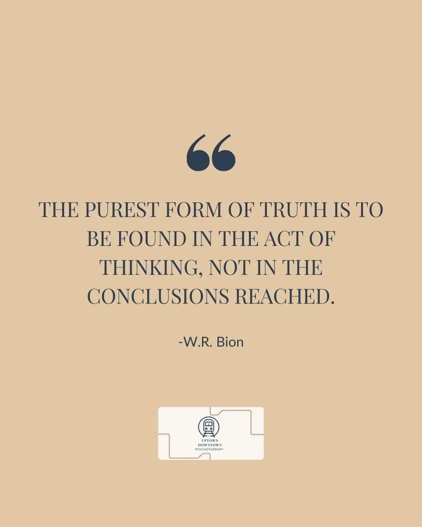 In therapy, clarity isn&rsquo;t something you force&mdash;it&rsquo;s something that emerges.

Bion&rsquo;s idea reminds us that the process of thinking, feeling, and reflecting is often more transformative than the &ldquo;answers&rdquo; we hope to re