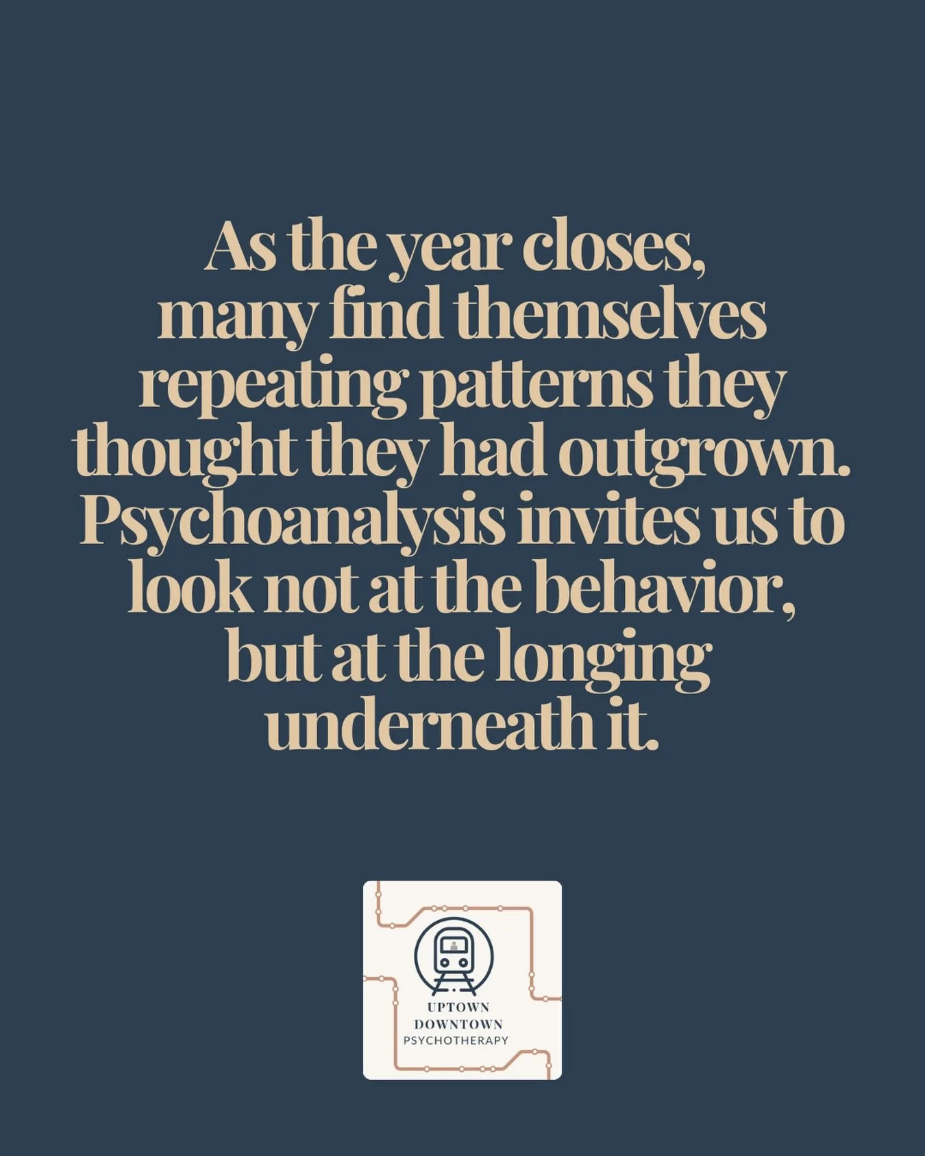 As the year winds down, many people notice themselves slipping back into familiar relational patterns&mdash;old roles within family, old anxieties in social spaces, old dynamics that feel both unwanted and strangely comforting.

From a psychoanalytic