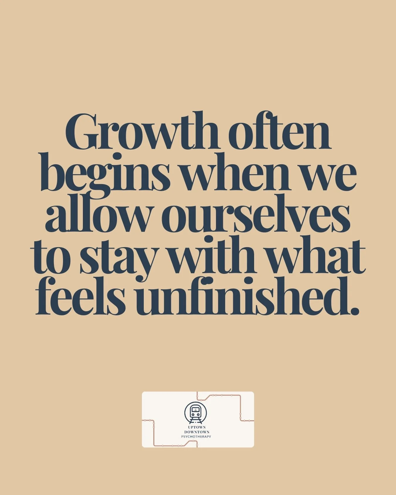 In therapy, we don&rsquo;t look for quick fixes&mdash;we listen closely to what wants attention.
What feels unfinished can hold important meaning.

Learn more https://www.uptowndowntownnyc.com

#PsychoanalyticTherapy #DepthPsychology #NYCTherapy #Ref