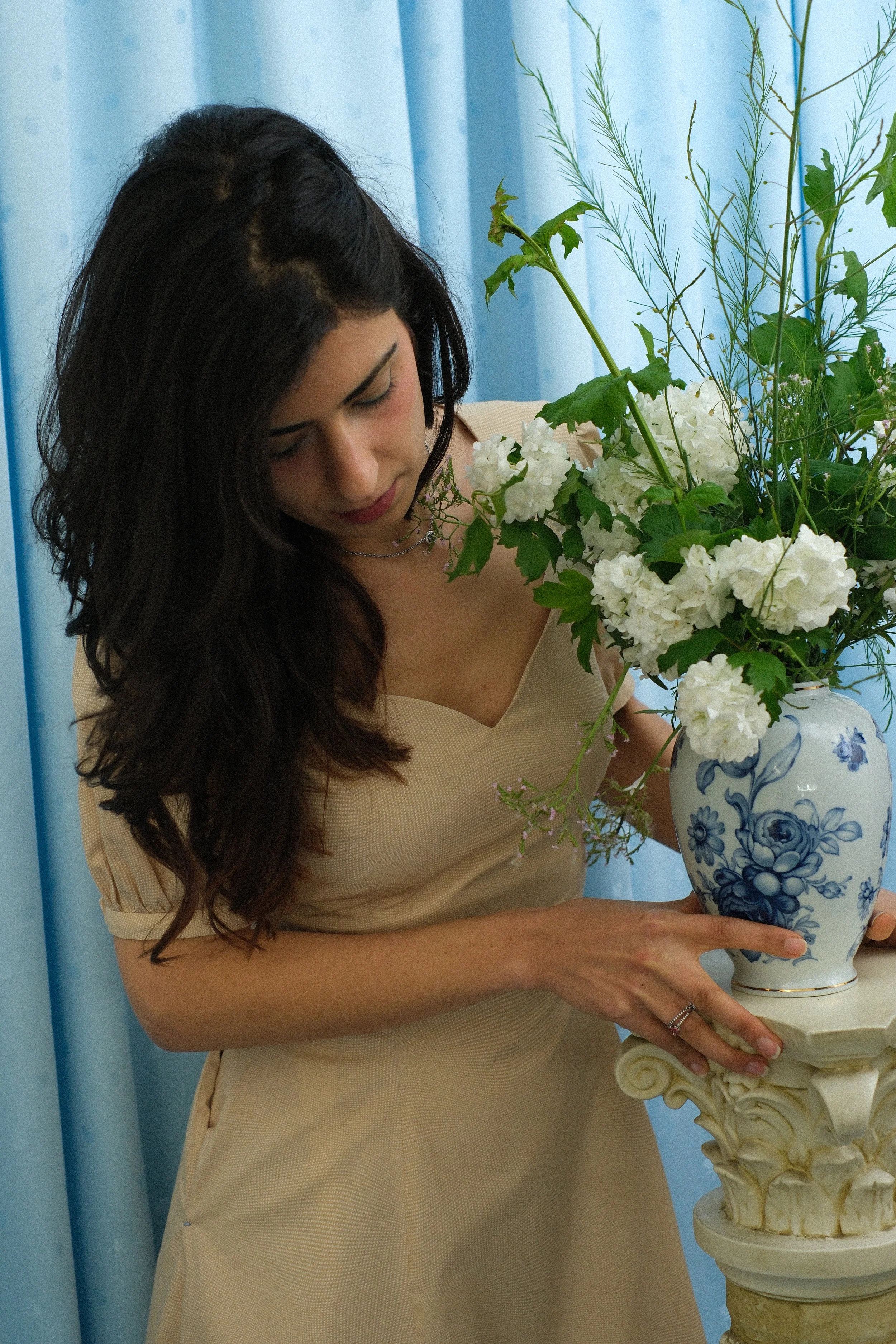 Woman wearing Pacha dress in Sandwave.