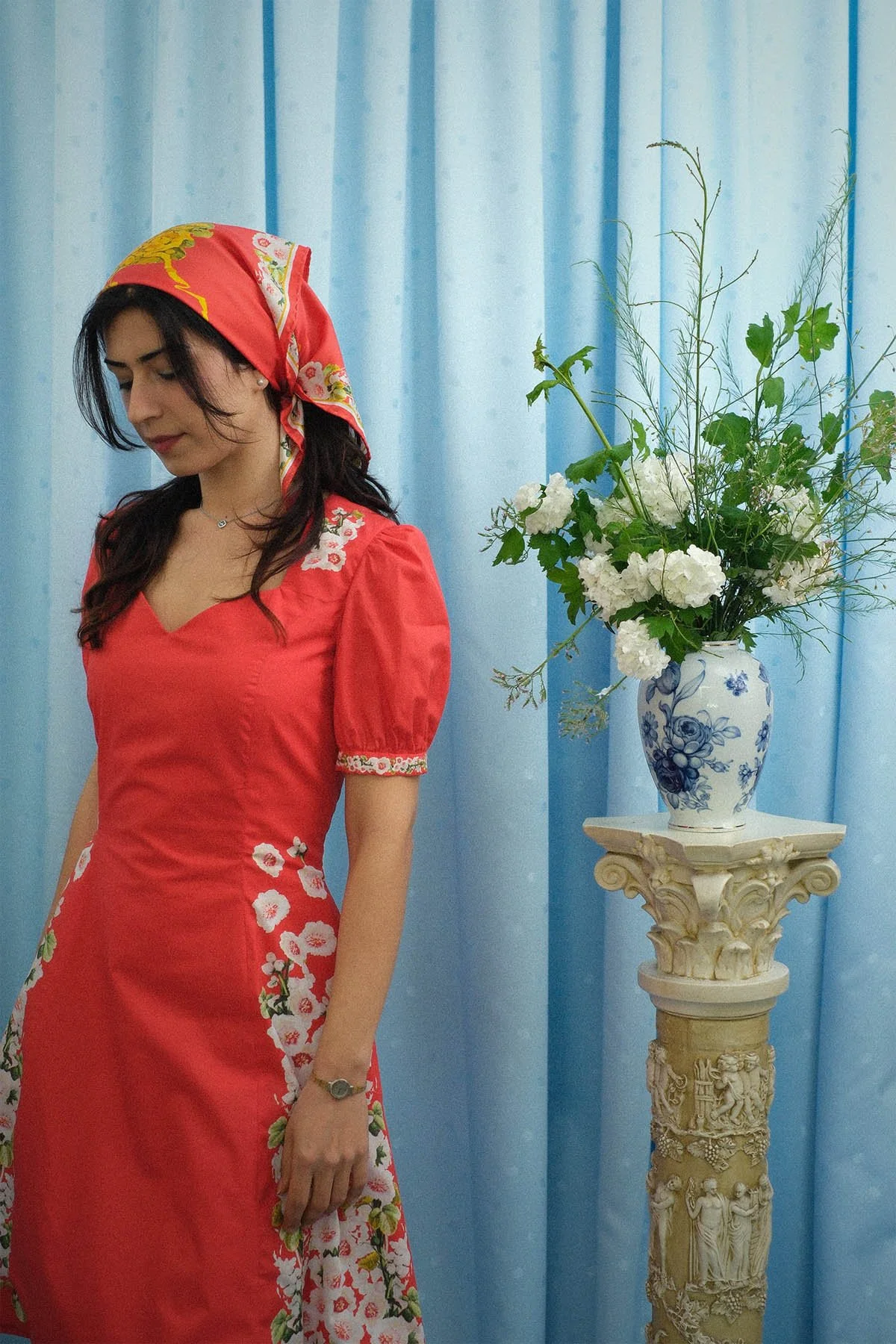Pacha Dress in Floral Cherry Red