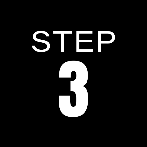 Black background with white text that says "STEP 3".