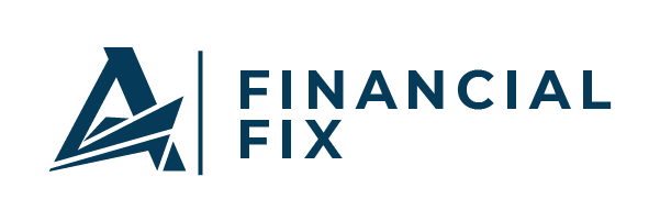 Logo for Financial Fix featuring a stylized 'A' and the words 'FINANCIAL FIX' in blue.