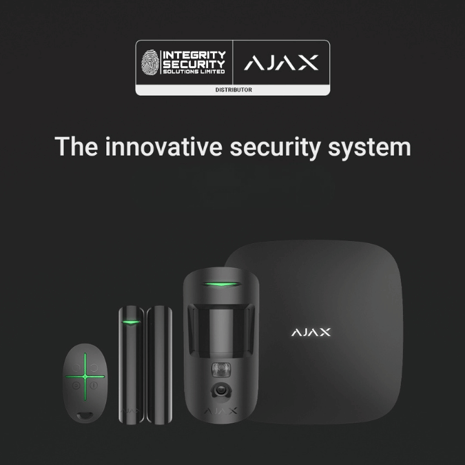 Promotional image for Integrity Security's Ajax security system.