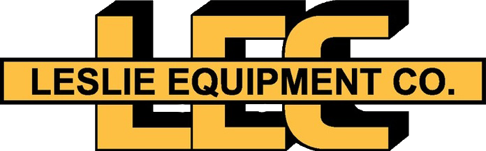 Leslie Equipment Co. logo with black text on a yellow background.