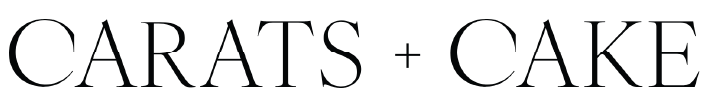 Text reading 'CARATS + CAKE' on a black background