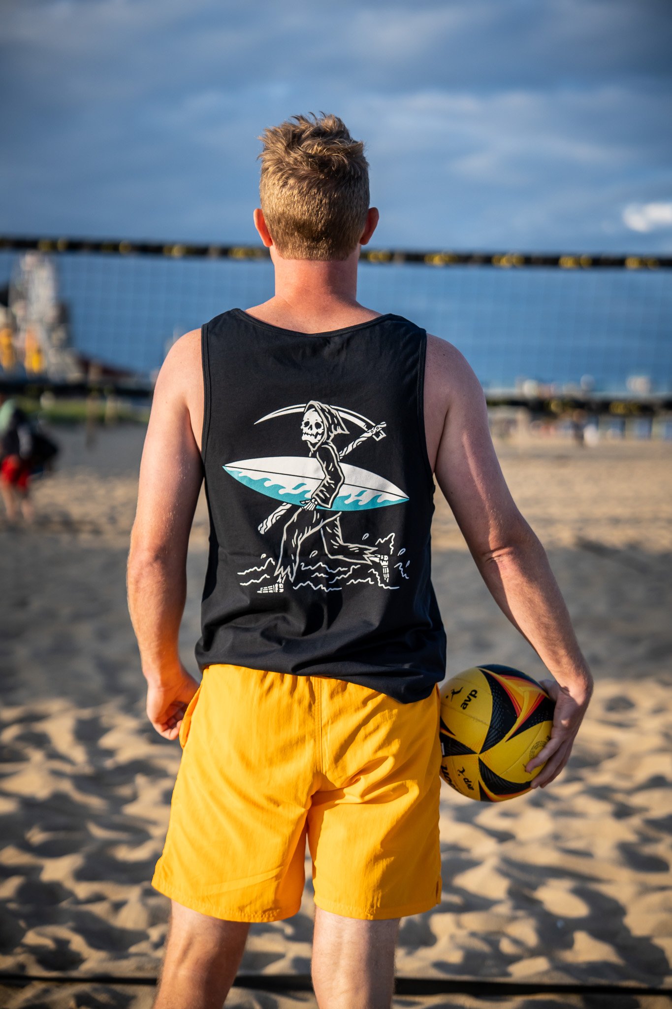 BB Beach Club _Apparel Shop_ Surf Reaper Design _ South Portland Maine_ Old Orchard Beach Maine _ Beach Boys Cannabis Company_ Tank_ Navy Blue Surf Tank Top