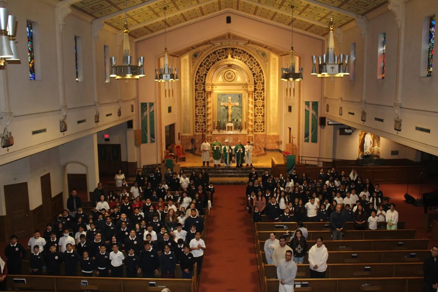 Sharing a few more pictures from Bishop Cantú’s visit to Seton! 
After Mass, Bishop Cantú visited each of our classrooms, greeting students from PreK to 8th grade. Our Seton Saints were eager to share what they love most about th