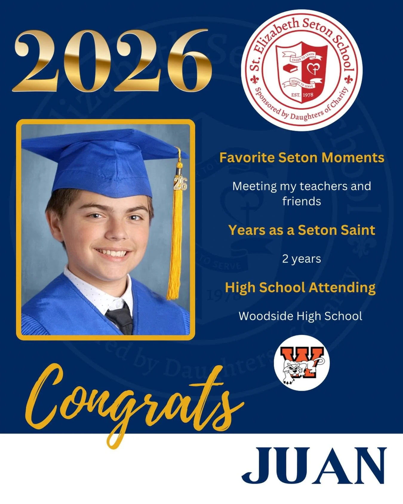 Join us in celebrating Juan! 🎓

#EagerToLearnReadyToServe #SetonPaloAlto #DSJcatholicschools #SetonGraduates #ClassOf2026